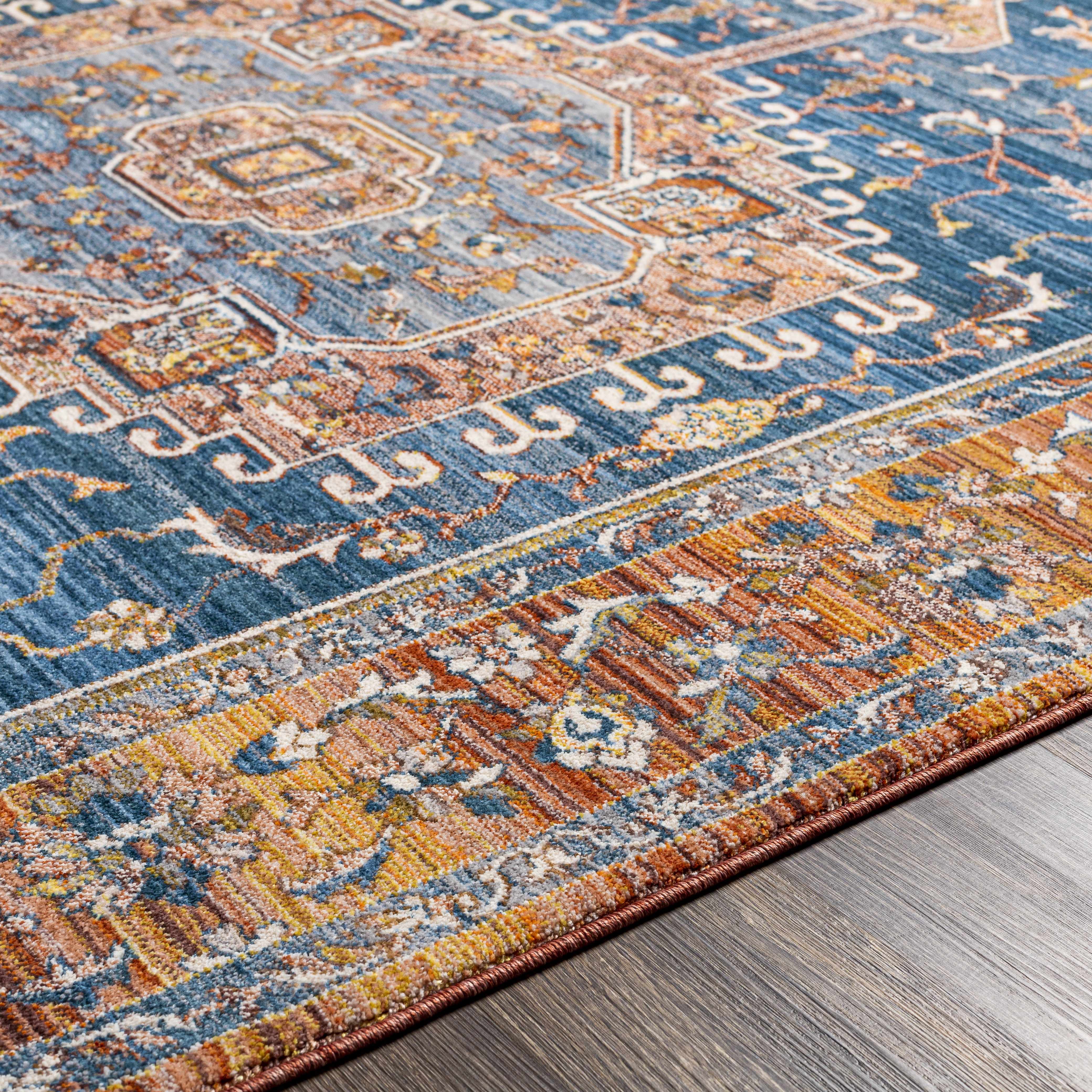 Solana Blue Medallion Area Carpet - Clearance - Image 6
