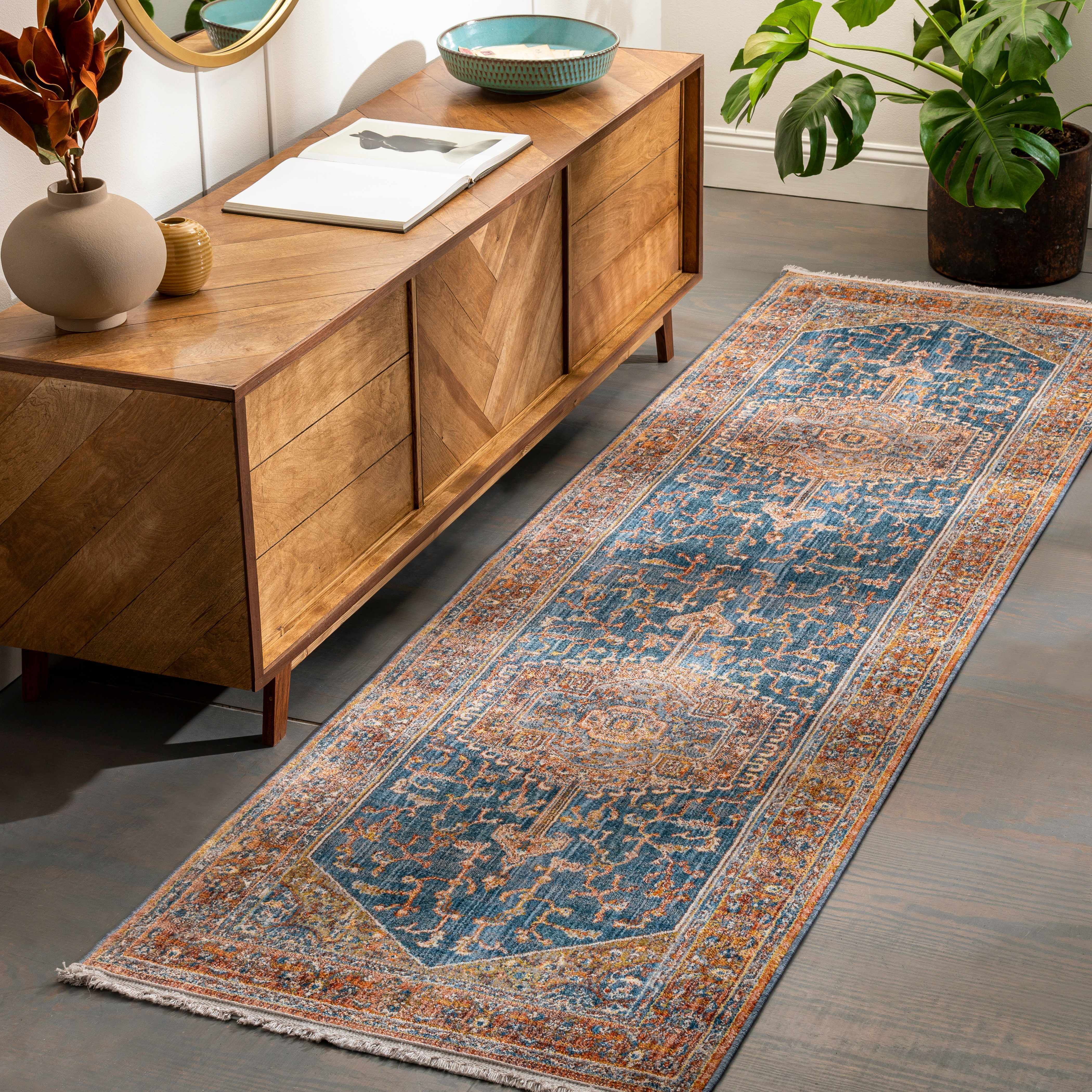 Solana Blue Medallion Area Carpet - Clearance - Image 9
