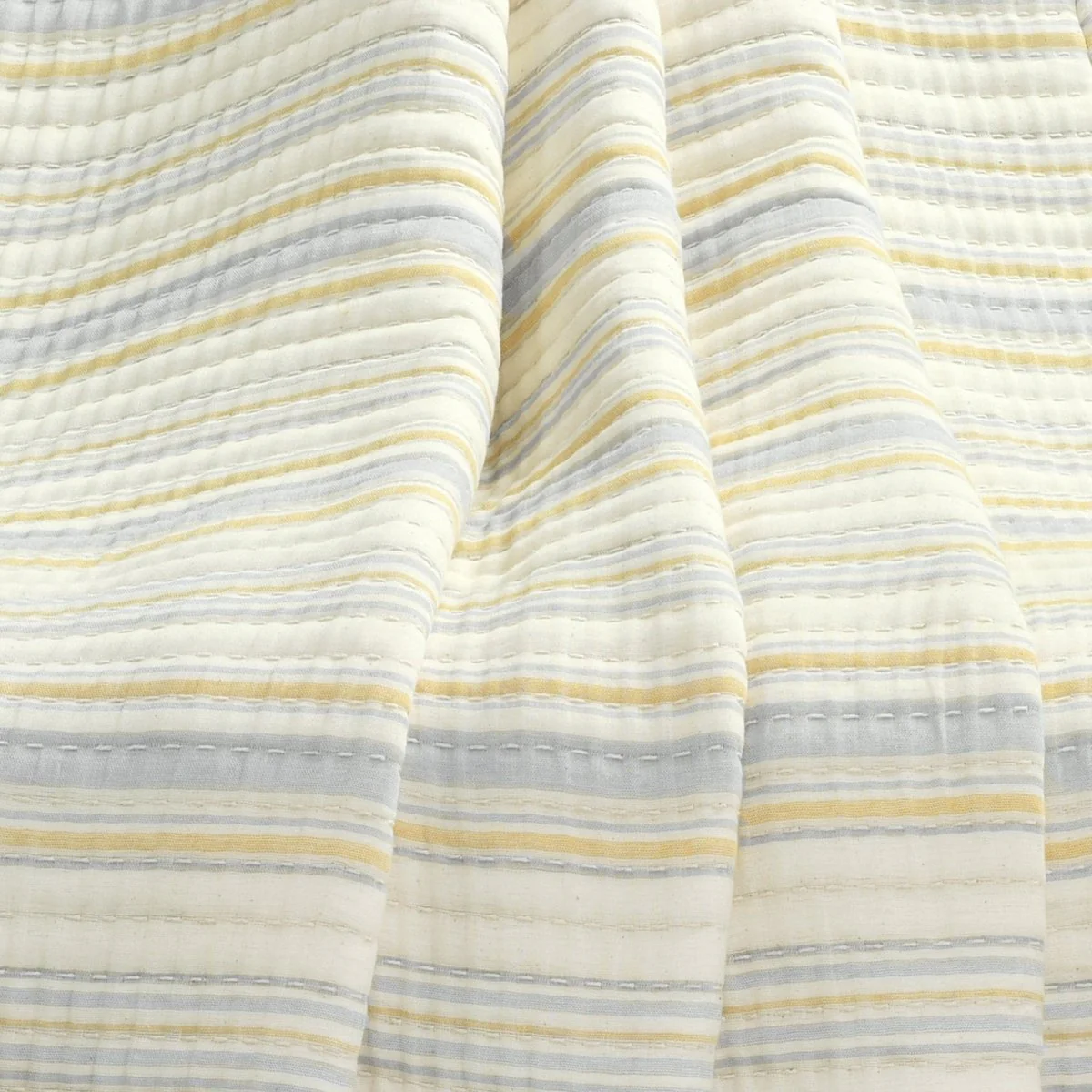 Solange Stripe Kantha Pick Stitch Yarn Dyed Cotton Woven Throw - Image 4