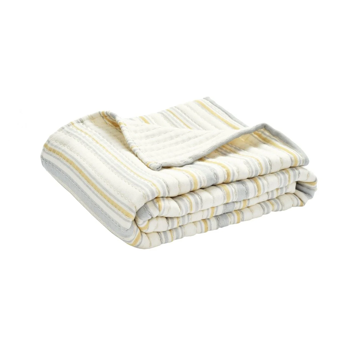 Solange Stripe Kantha Pick Stitch Yarn Dyed Cotton Woven Throw - Image 5