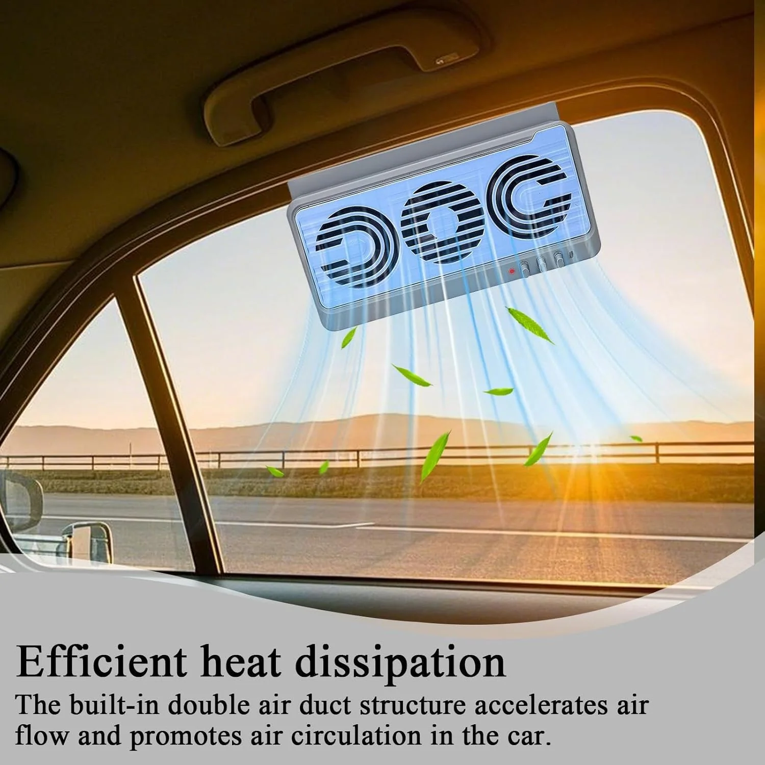 Solar Car Window Fan Dual Duct Air Vent 5W Panel - Image 2