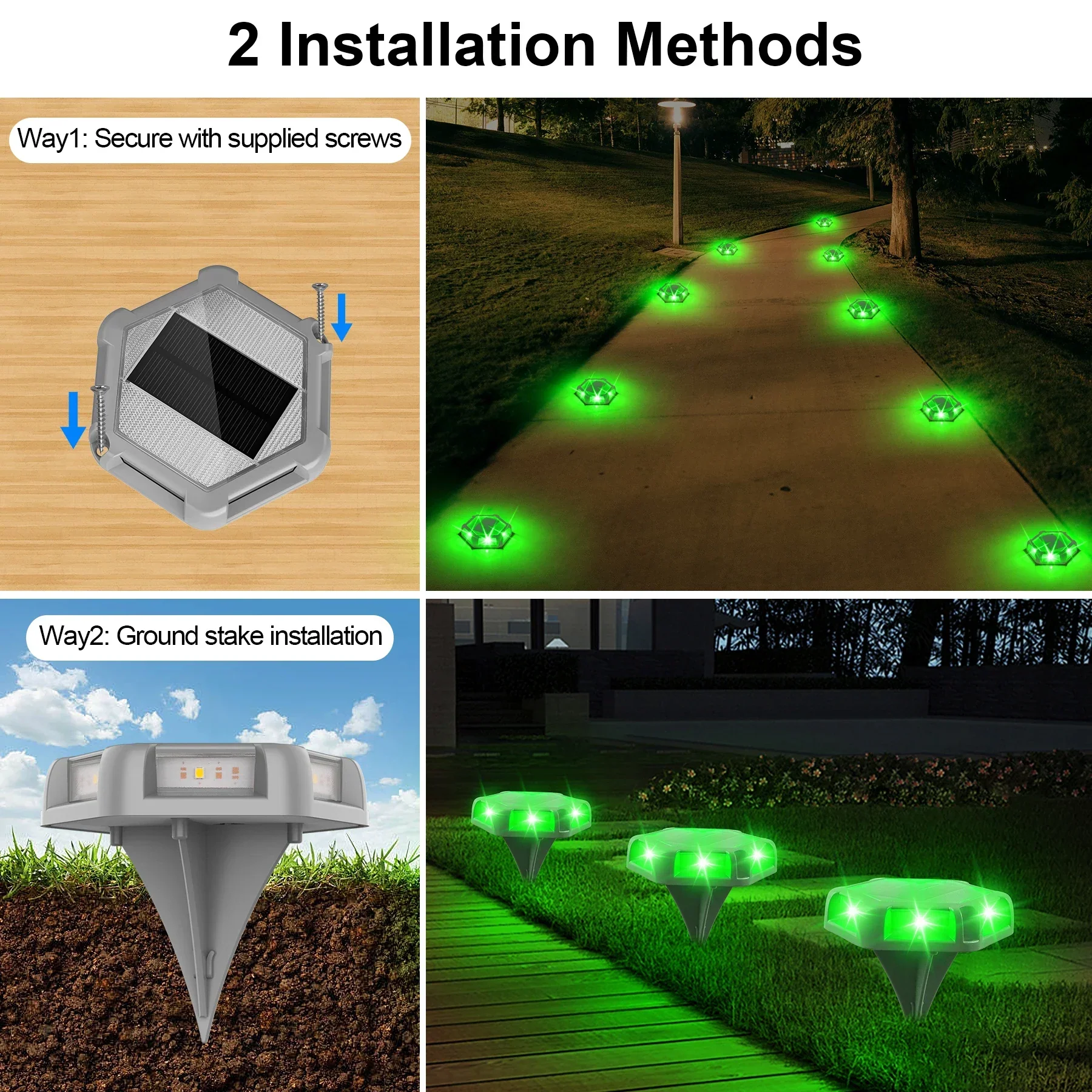 Solar Deck Lights LED Step Path Light Outdoor Solar Powered for Stairs Driveway - Image 4