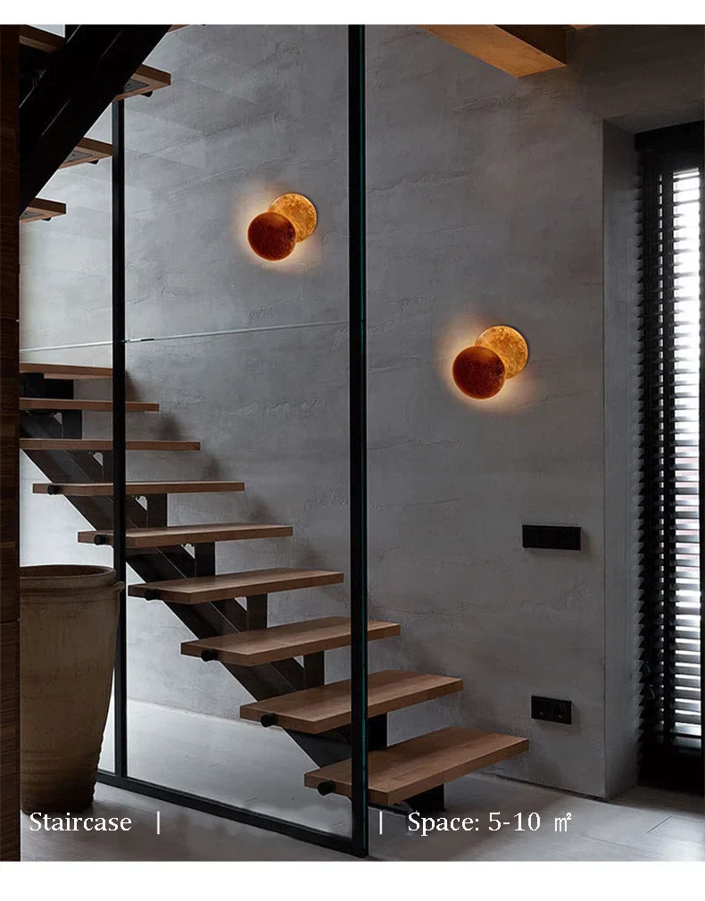 Solar Eclipse Wall Light – Moon Design Vintage LED Sconce for Bedroom & Stairs - Image 10