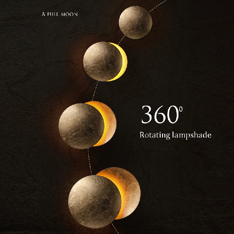Solar Eclipse Wall Light – Moon Design Vintage LED Sconce for Bedroom & Stairs - Image 2