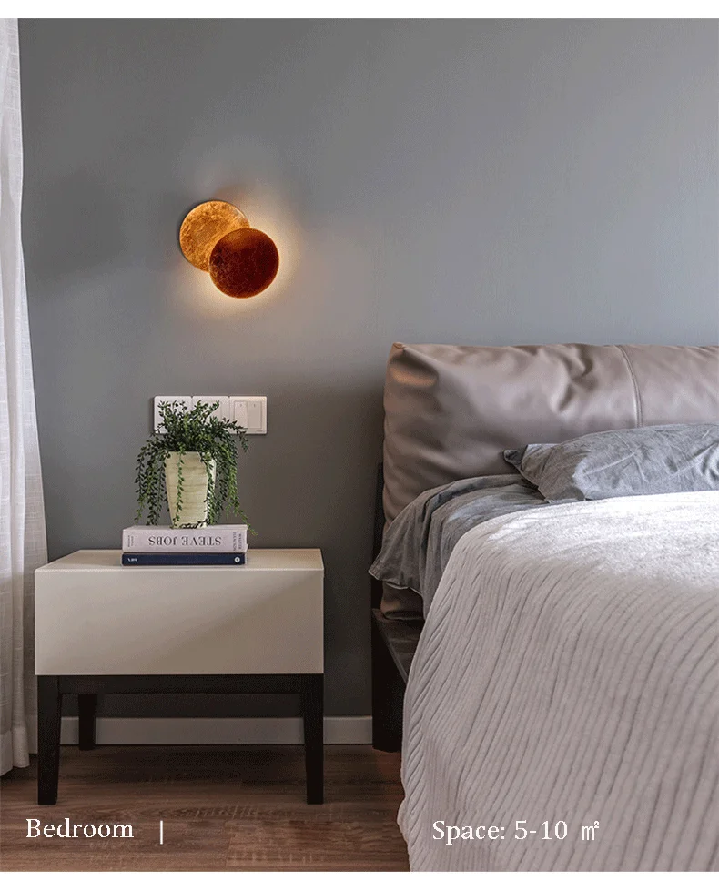 Solar Eclipse Wall Light – Moon Design Vintage LED Sconce for Bedroom & Stairs - Image 9