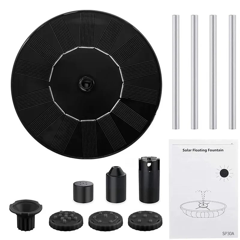 Solar Fountain Pump Floating Bird Bath Water Fountain with 4 Nozzles - Image 7