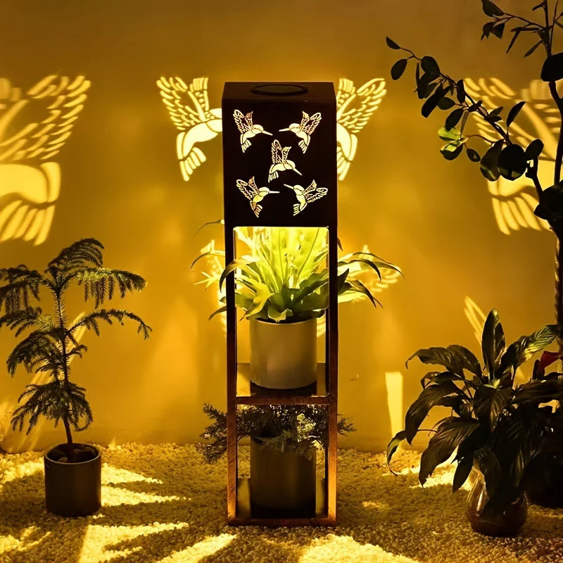 Solar Garden Lantern with Flower Stand – LED Outdoor Light with Butterfly & More - Image 10