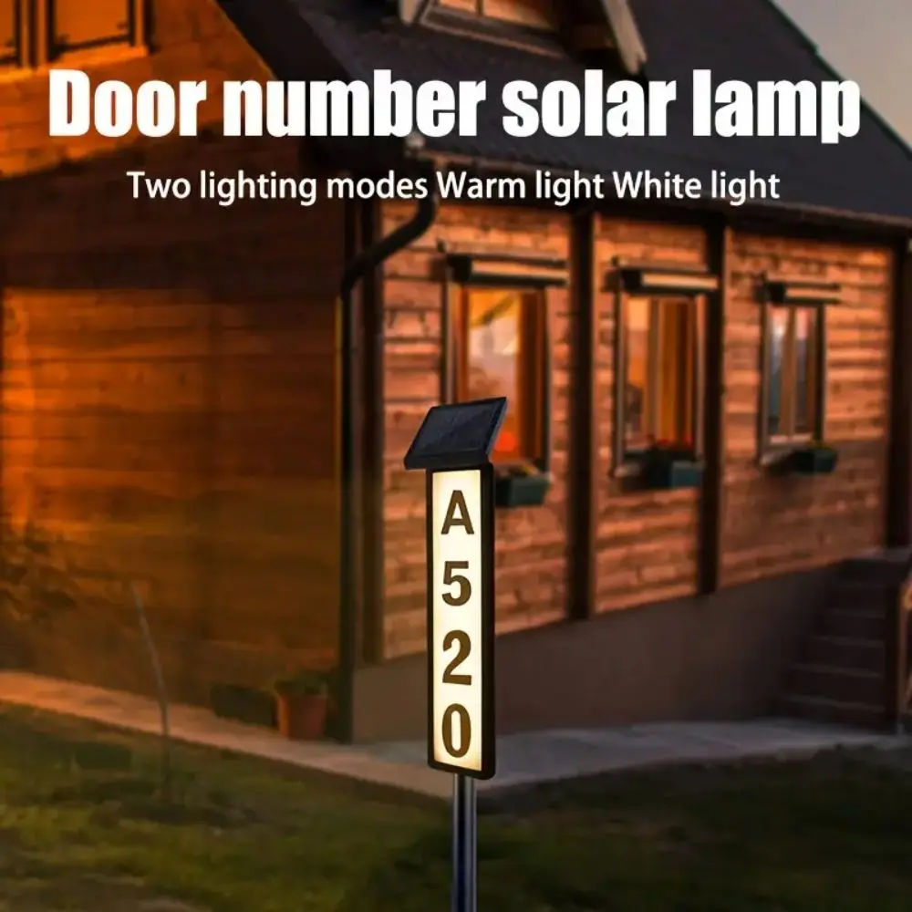 Solar House Number Light LED Address Sign with Stake Outdoor Solar Powered Home - Image 4