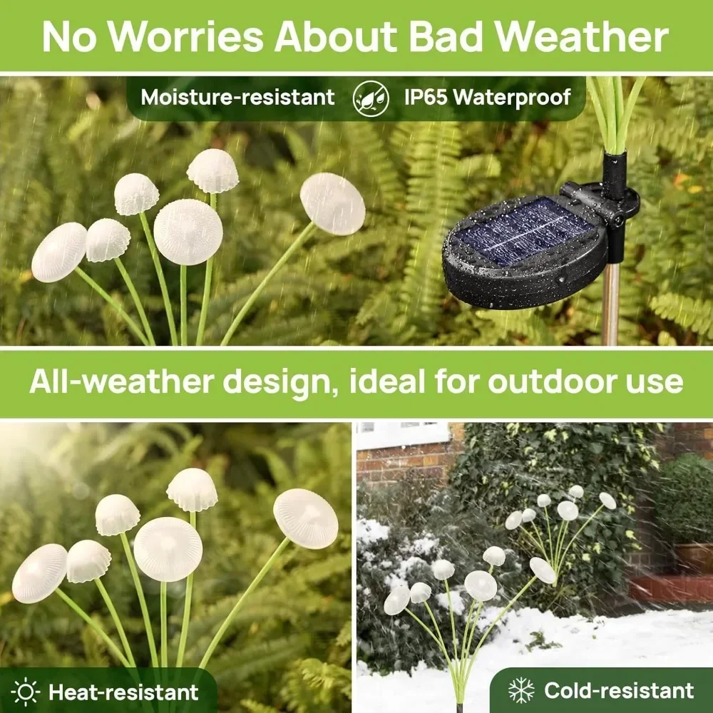 Solar Jellyfish Lights Outdoor LED Mushroom Garden Lights Waterproof Lawn Decor - Image 3
