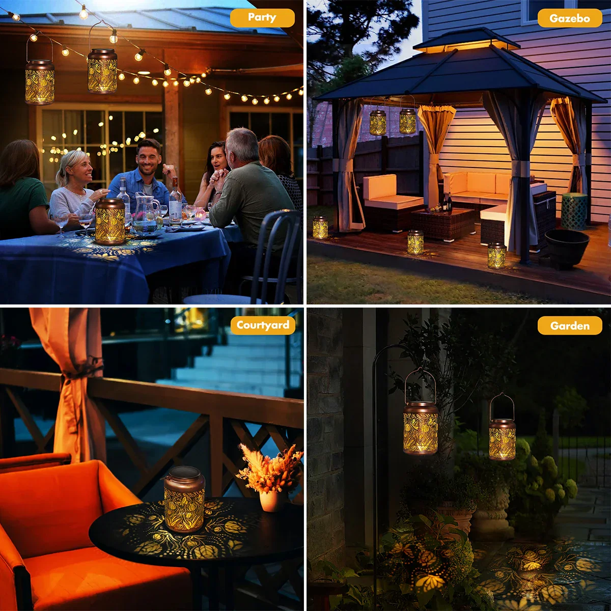 Solar Lanterns Outdoor Waterproof Rose Hanging LED Lights Garden Gifts for Women - Image 6