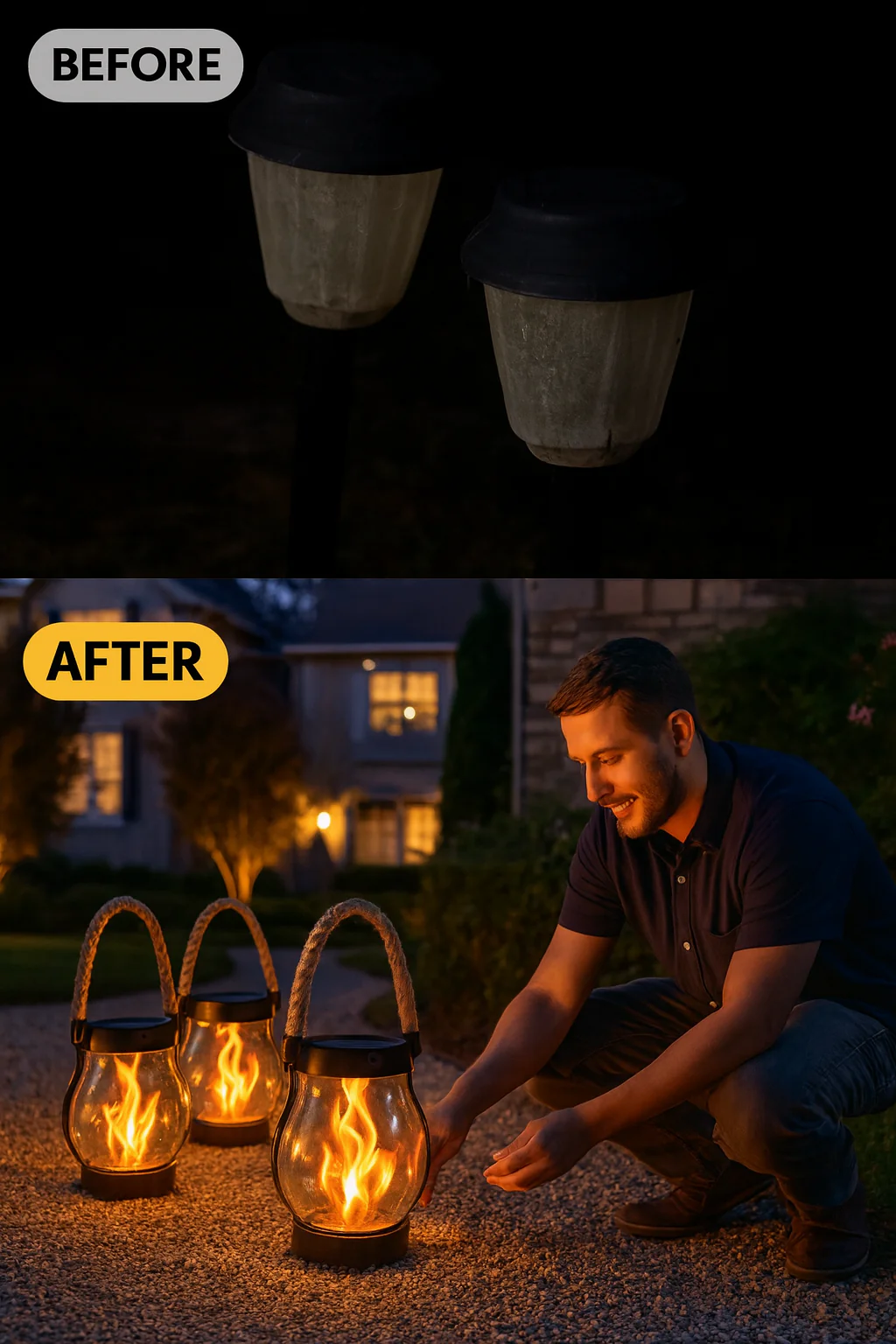 Solar Lanterns Outdoor – Waterproof Solar-Powered Lantern with Flickering Flame Effect for Garden and Patio - Image 8