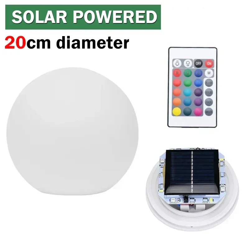 Solar LED Ball Light RGB Outdoor Waterproof Lawn Pool Garden Lamp with Remote - Image 7