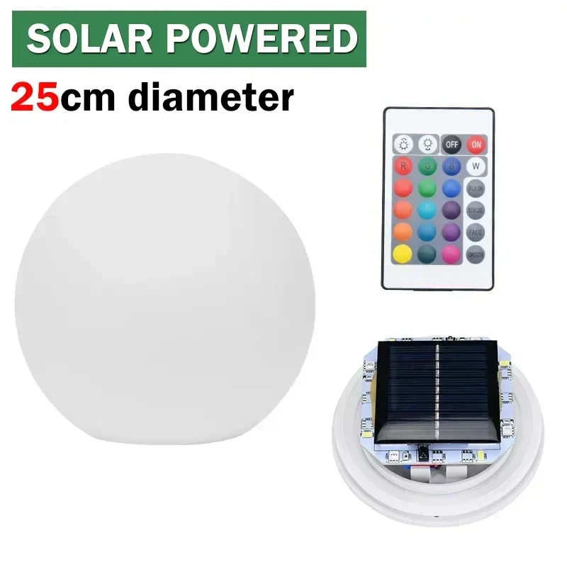 Solar LED Ball Light RGB Outdoor Waterproof Lawn Pool Garden Lamp with Remote - Image 9