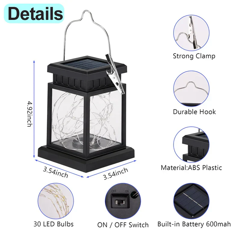Solar LED Lanterns Outdoor Floor Hanging Balcony Garden Candle Lights Birds Decor - Image 3