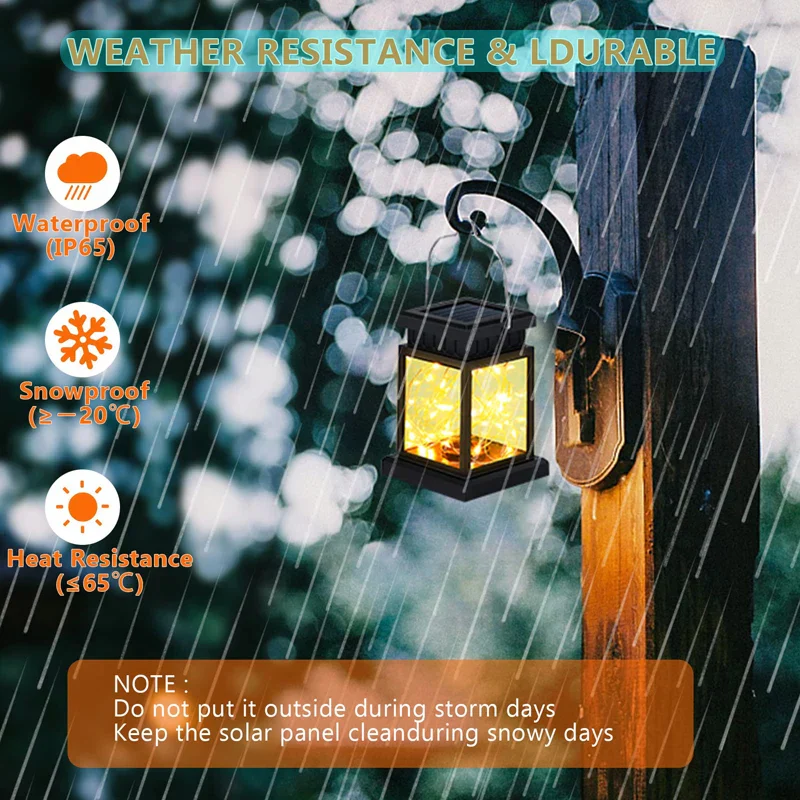 Solar LED Lanterns Outdoor Floor Hanging Balcony Garden Candle Lights Birds Decor - Image 4
