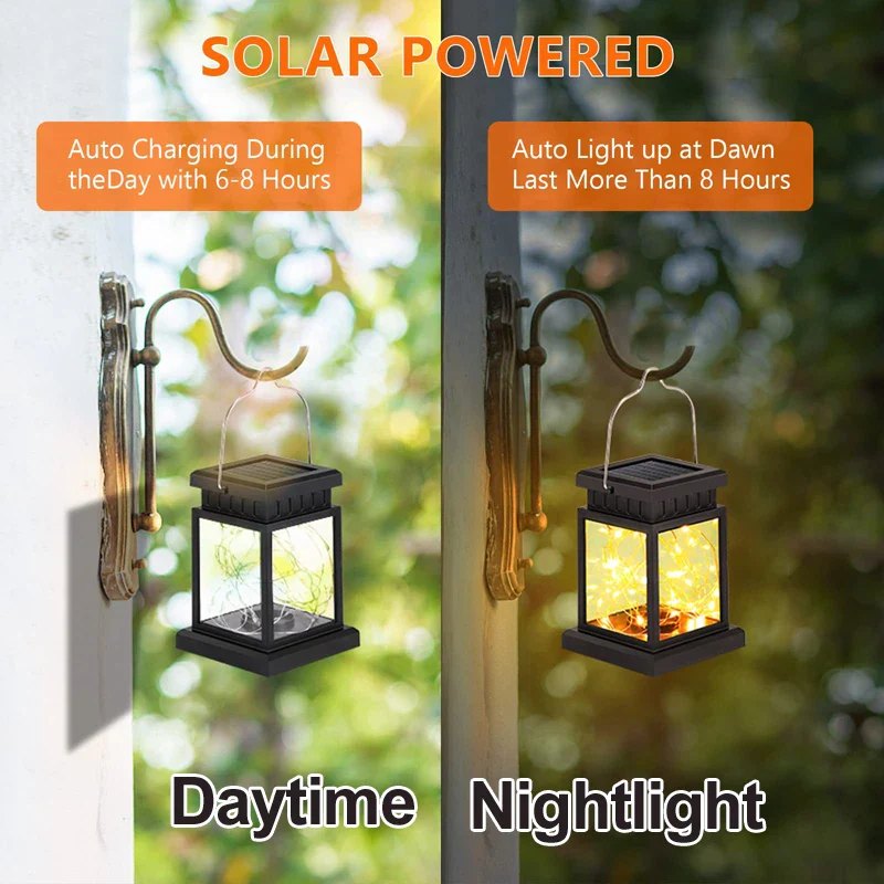 Solar LED Lanterns Outdoor Floor Hanging Balcony Garden Candle Lights Birds Decor - Image 6