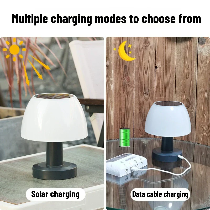 Solar LED Table Lamp Outdoor Rechargeable Cordless Desk Light for Home Décor - Image 2