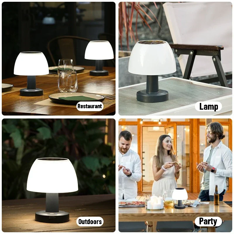 Solar LED Table Lamp Outdoor Rechargeable Cordless Desk Light for Home Décor - Image 3