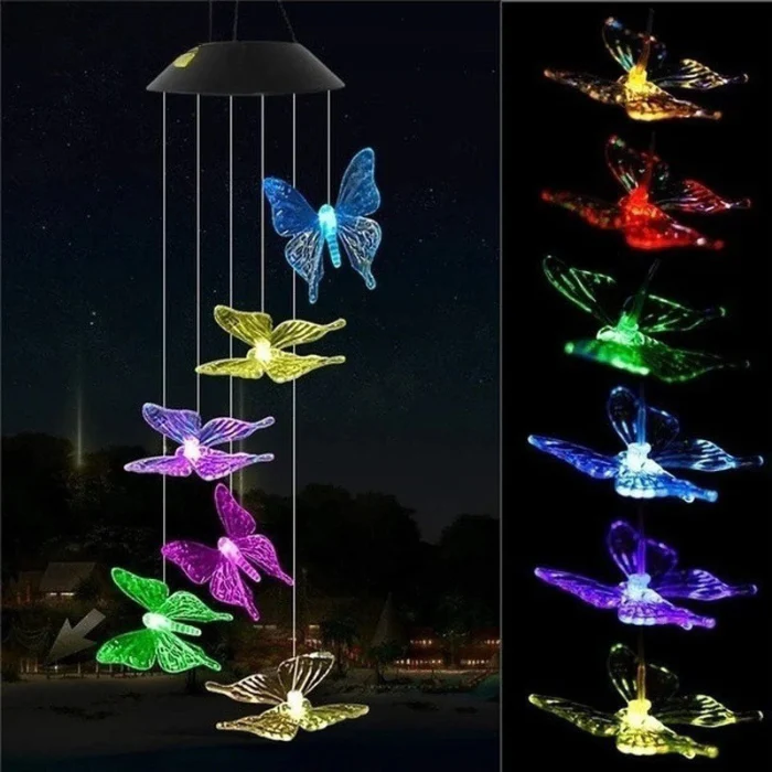 Solar LED Wind Chime Crystal Ball Color Changing Garden Hanging Light - Image 12