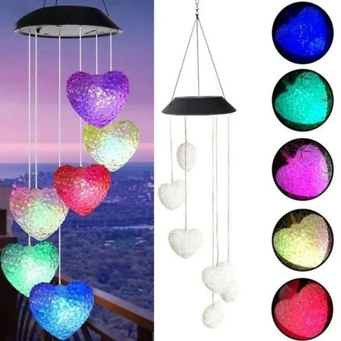 Solar LED Wind Chime Crystal Ball Color Changing Garden Hanging Light - Image 8