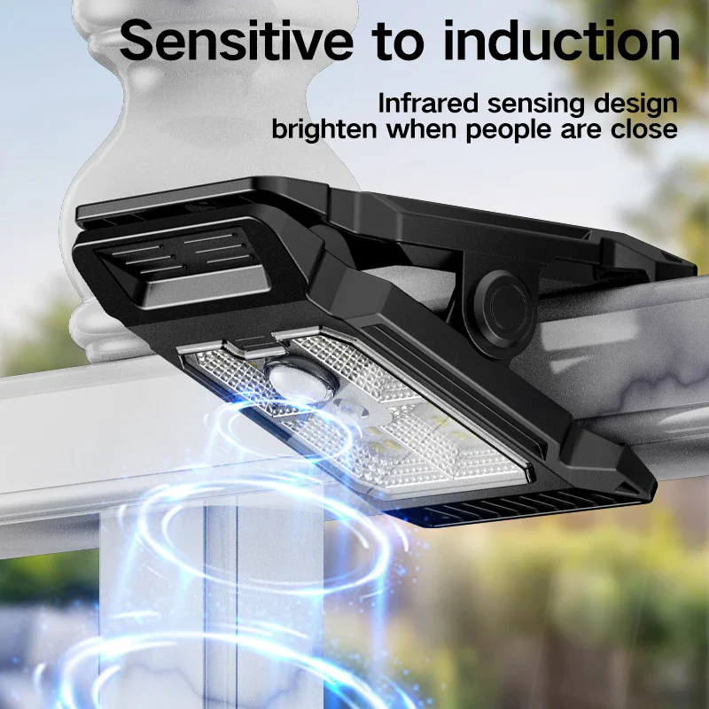 Solar Motion Sensor Garden Light Outdoor Courtyard Lawn Clip-On LED Lamp - Image 3