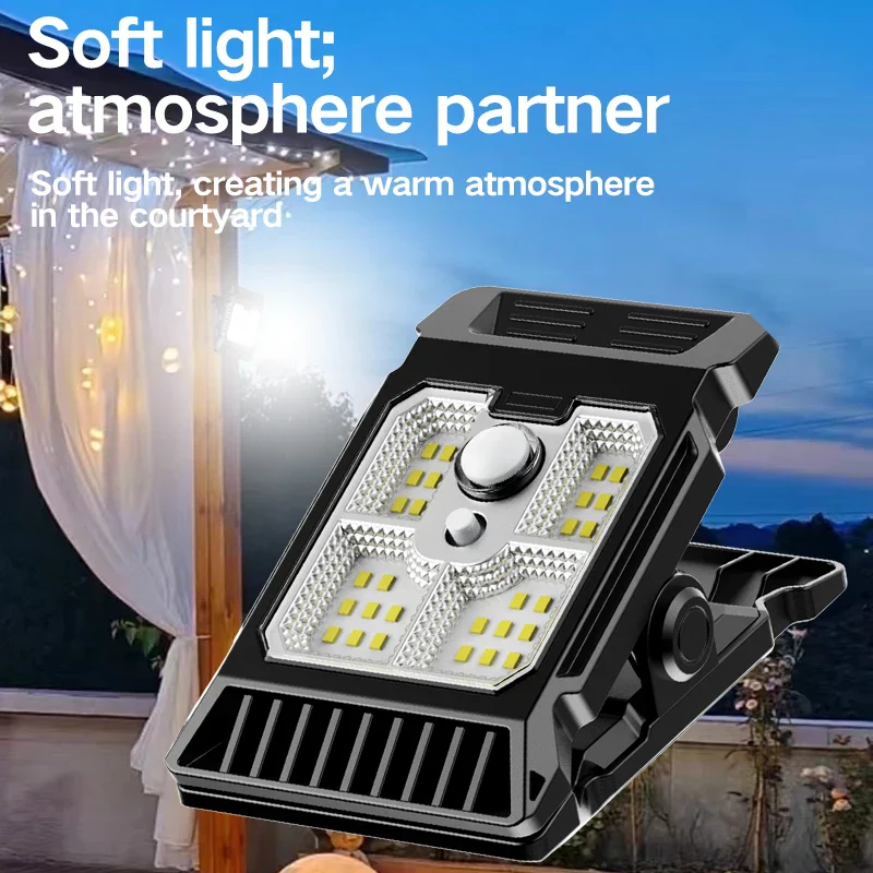 Solar Motion Sensor Garden Light Outdoor Courtyard Lawn Clip-On LED Lamp - Image 6