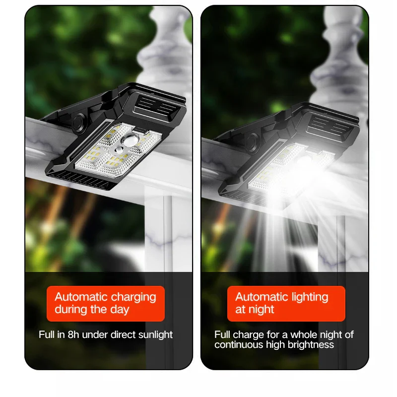 Solar Motion Sensor Garden Light Outdoor Courtyard Lawn Clip-On LED Lamp - Image 7