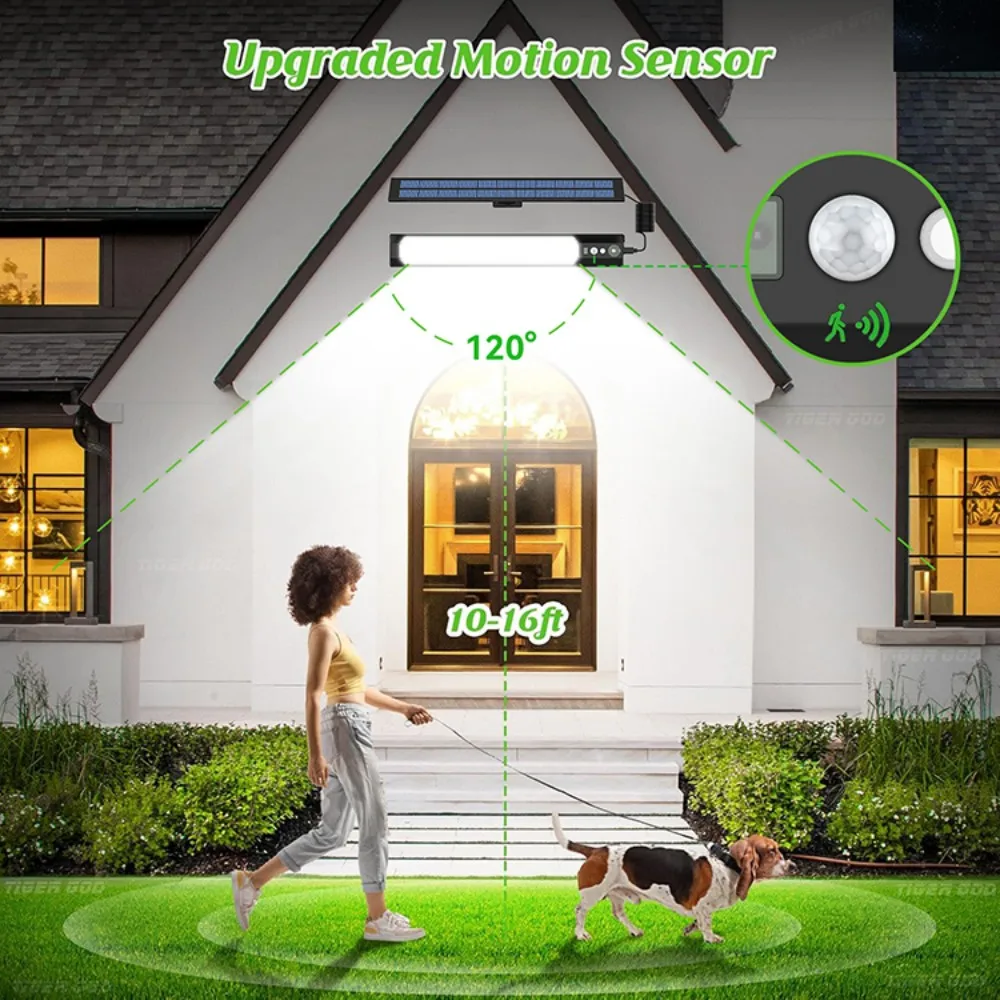 Solar Motion Sensor LED Wall Light Waterproof Outdoor Security Yard Fence Lamp - Image 5