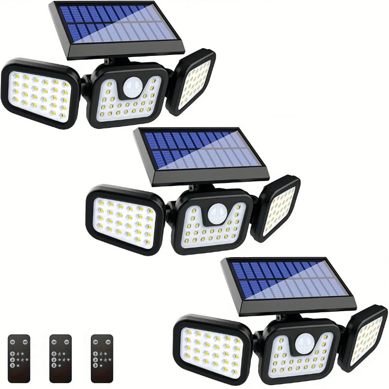 Solar Motion Sensor Lights Outdoor – 3000LM Waterproof LED Security Floodlights - Image 2