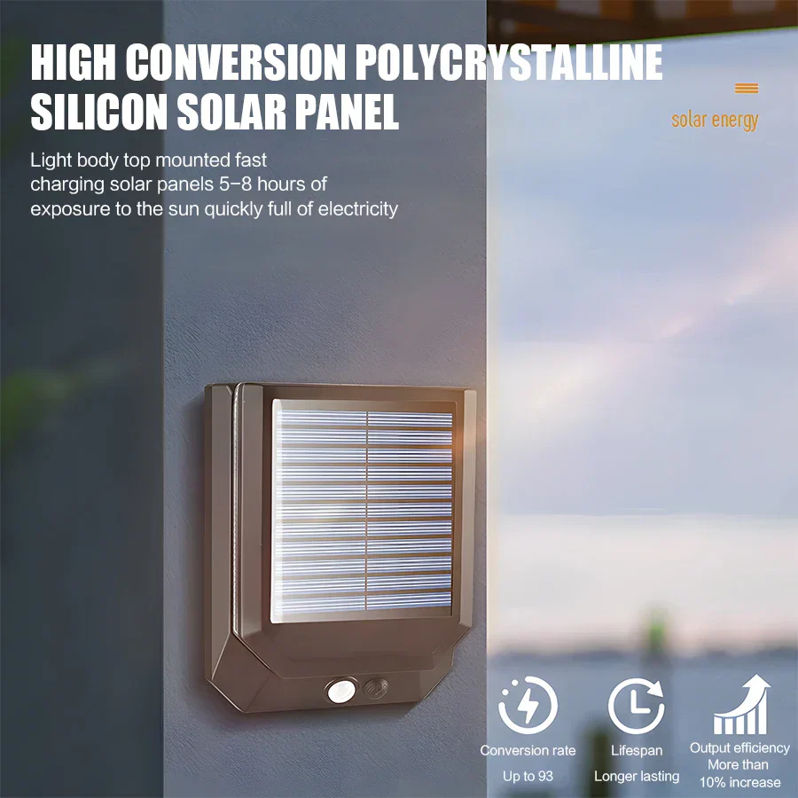 Solar Motion Sensor Wall Light – Outdoor LED IP65 Security Light for Patio/Garage - Image 2