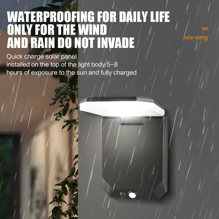 Solar Motion Sensor Wall Light – Outdoor LED IP65 Security Light for Patio/Garage - Image 4