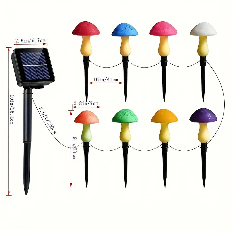 Solar Mushroom Garden Lights Outdoor, 6 LED Decorative Landscape Lights IP65 Waterproof - Image 3