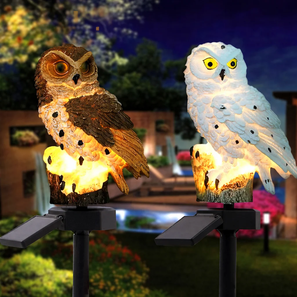 Solar Owl Garden Lights Outdoor LED Solar Powered Waterproof Animal Lamp Decor - Image 11