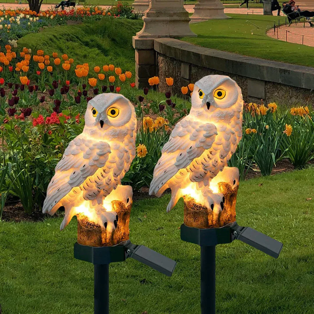 Solar Owl Garden Lights Outdoor LED Solar Powered Waterproof Animal Lamp Decor - Image 2