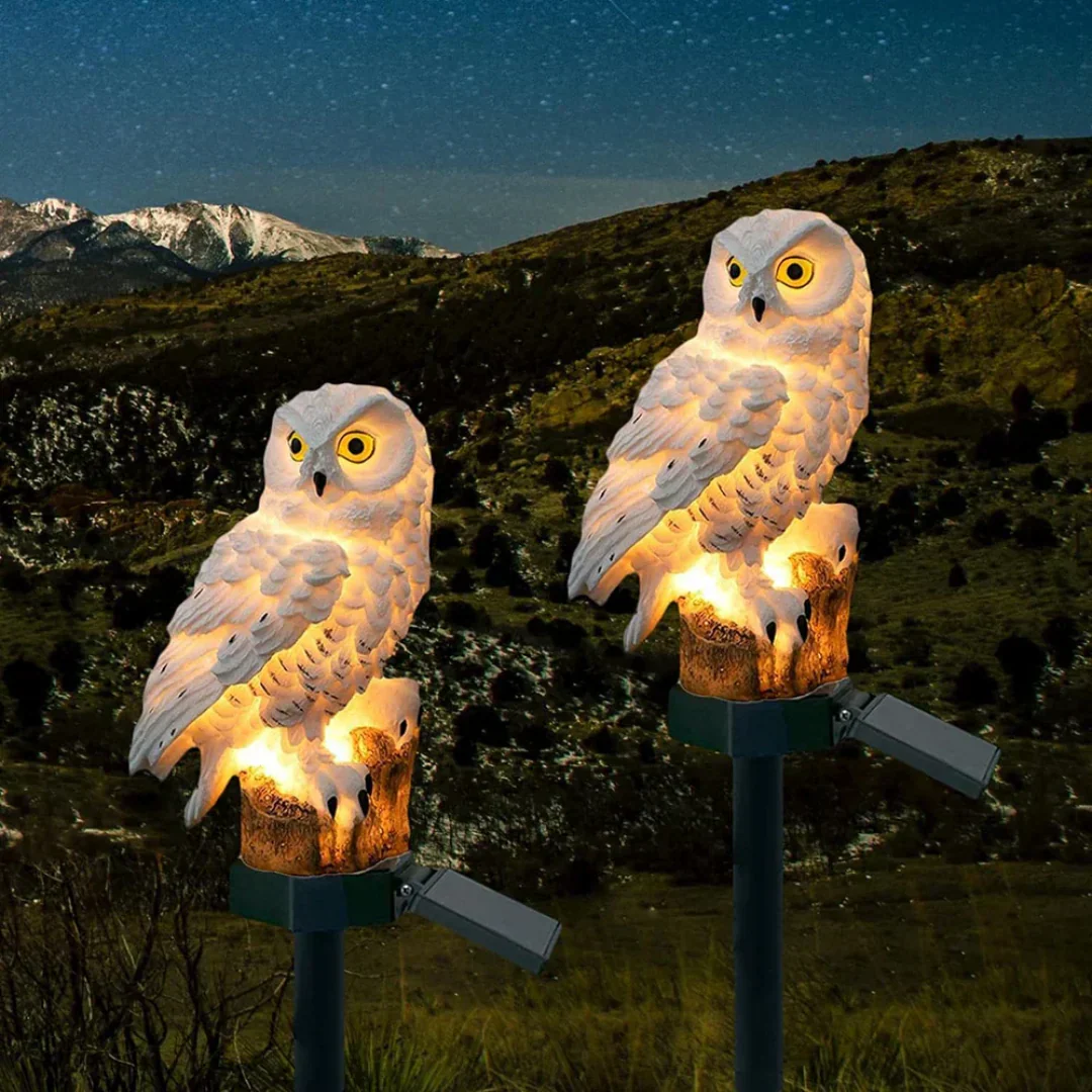 Solar Owl Garden Lights Outdoor LED Solar Powered Waterproof Animal Lamp Decor - Image 3