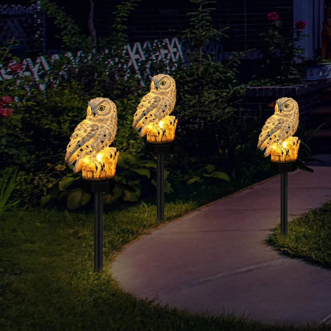 Solar Owl Garden Lights Outdoor LED Solar Powered Waterproof Animal Lamp Decor - Image 4