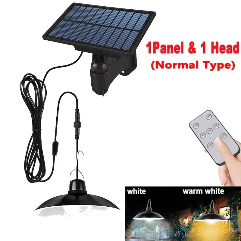 Solar Pendant Light Outdoor LED Double-Head Chandelier Waterproof Remote Lamp - Image 10
