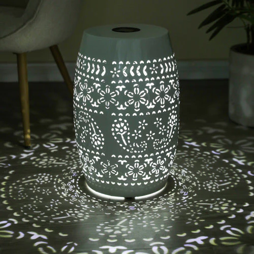 Solar Side Table with Built-in Solar Battery (White) - Image 2