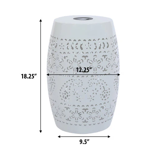 Solar Side Table with Built-in Solar Battery (White) - Image 3