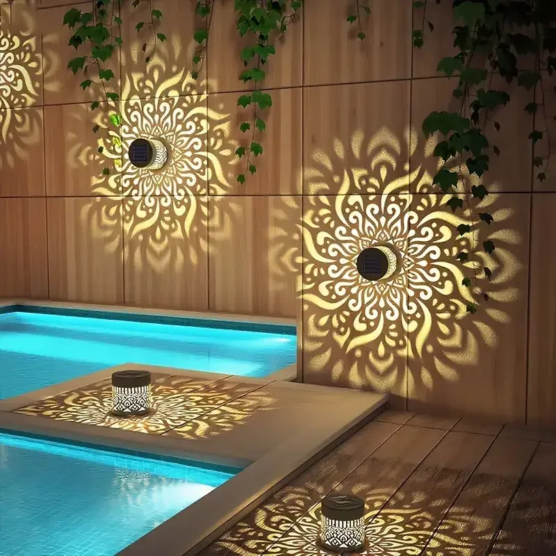 Solar Wall Light Hollow Outdoor LED Lamp Front Door Courtyard Holiday Decor - Image 5