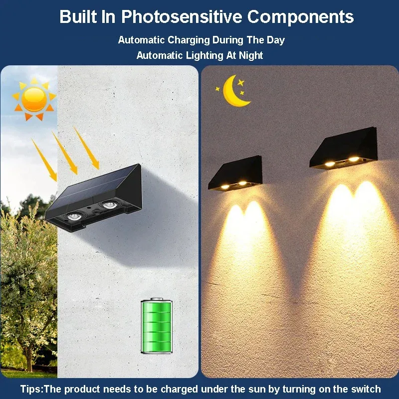 Solar Wall Light Outdoor – Waterproof LED Fence Lamp for Garden, Patio & House Sign - Image 4