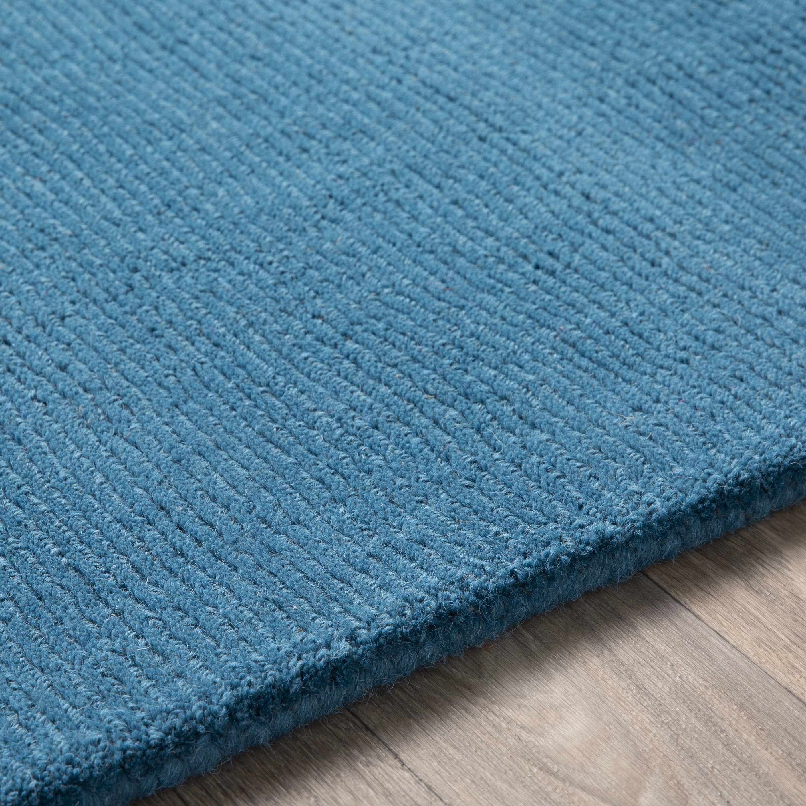 Solid Aqua Wool Carpet - Clearance - Image 10
