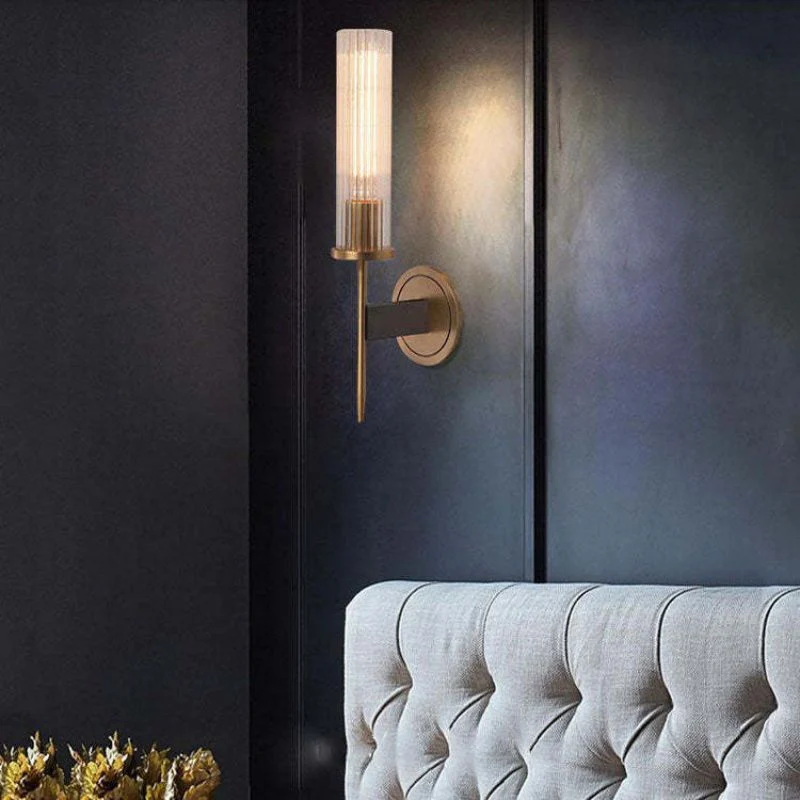 Solid Brass Wall Sconce with Glass Shade E26 15.7" Lamp - Image 5