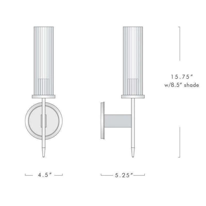 Solid Brass Wall Sconce with Glass Shade E26 15.7" Lamp - Image 8