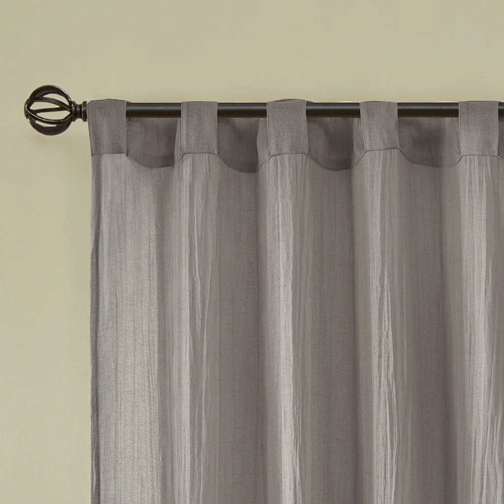 Solid Crushed Curtain Panel Pair (2 Pcs Window Panels) - Grey - Image 11