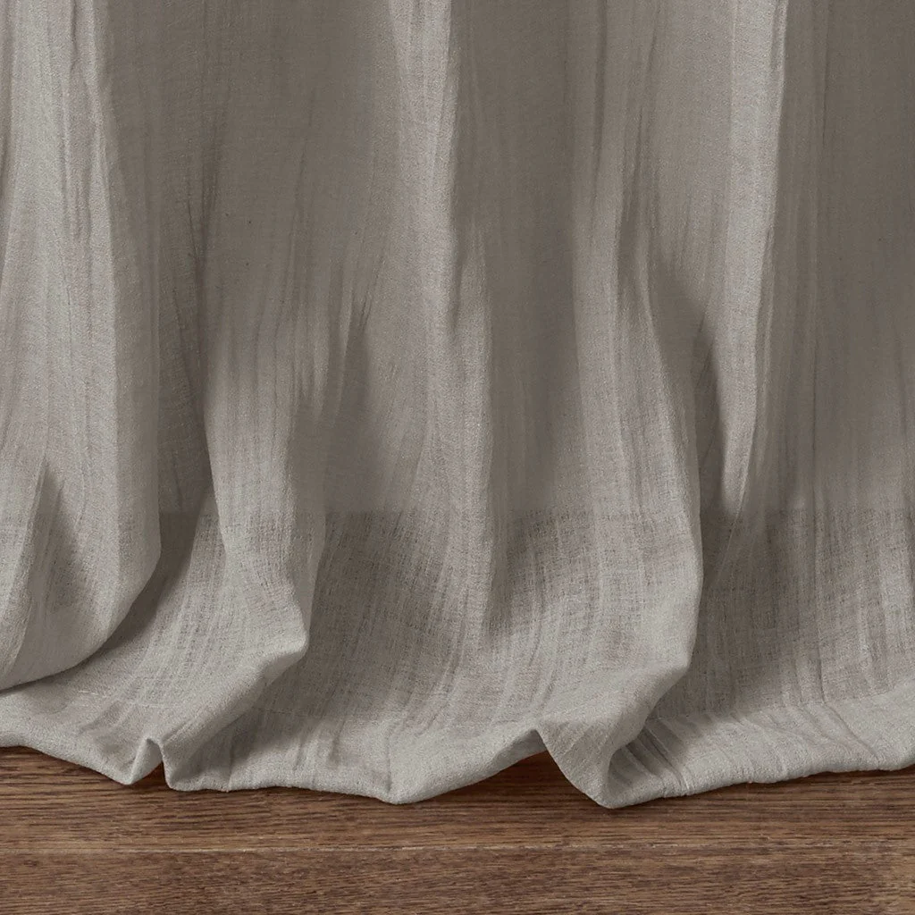 Solid Crushed Curtain Panel Pair (2 Pcs Window Panels) - Grey - Image 12