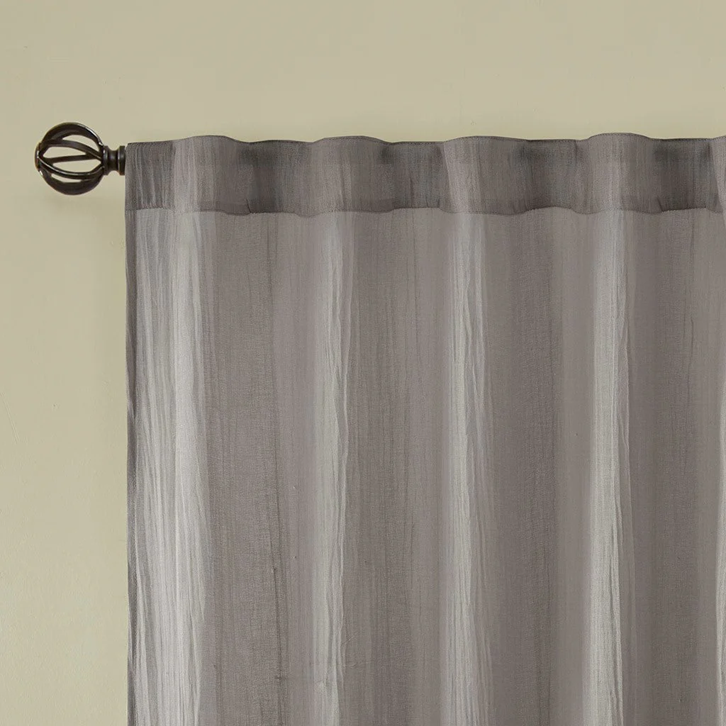 Solid Crushed Curtain Panel Pair (2 Pcs Window Panels) - Grey - Image 13
