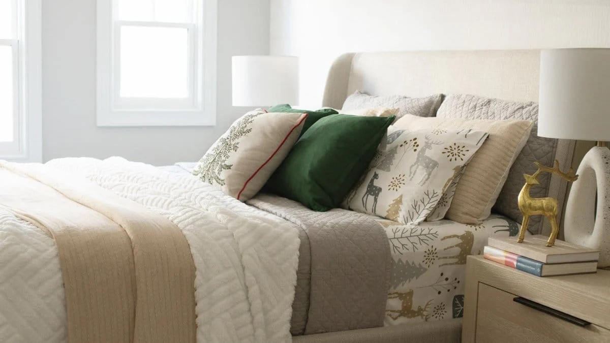 Solid Kantha Pick Stitch Yarn Dyed Cotton Woven Quilt/Coverlet Set - Image 50