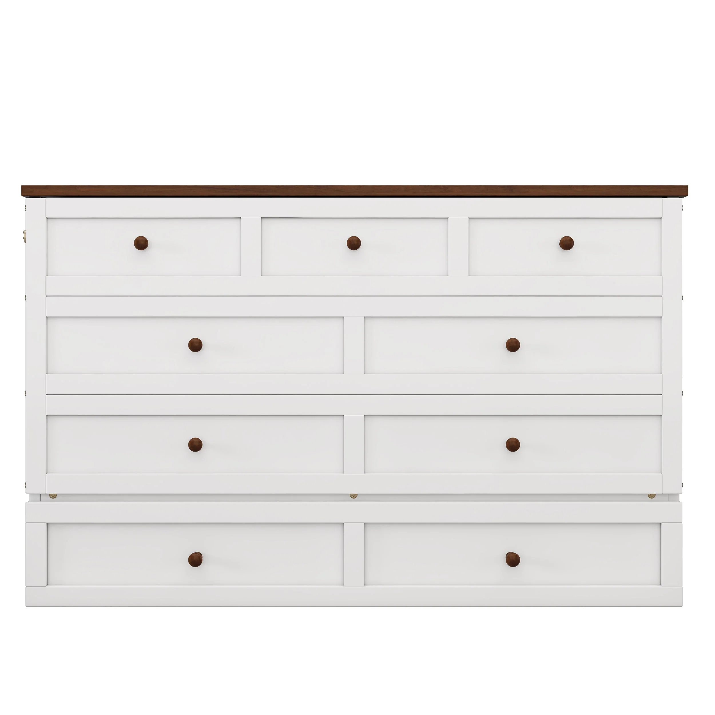 Solid Pine Murphy Bed Chest with Charging Station and Large Storage Drawer - Image 15