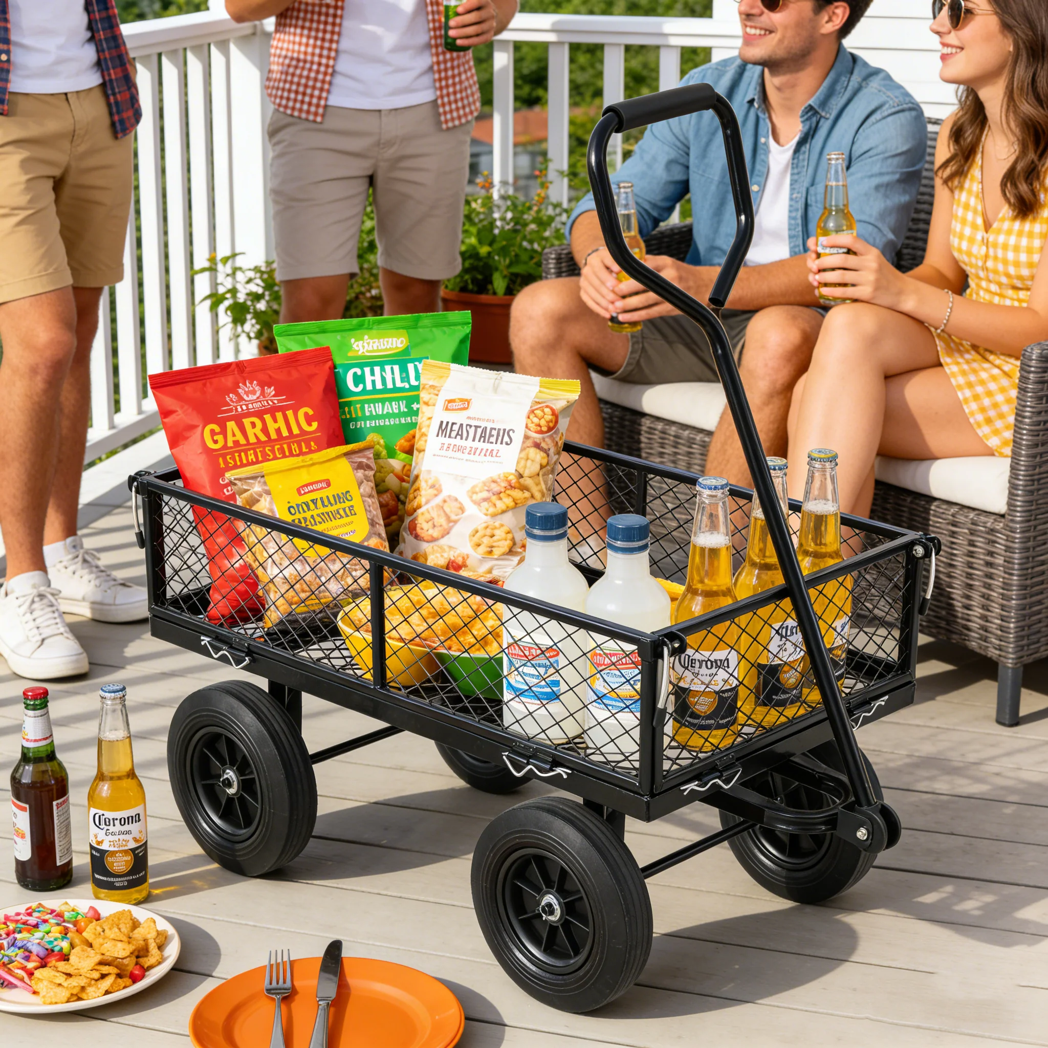 Solid Wheels Garden Cart Wagon - Image 12